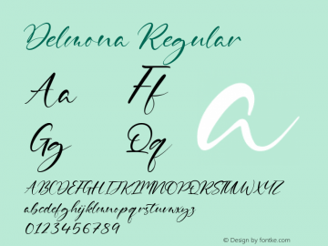 Delmona Version 1.00;March 22, 2021;FontCreator 11.5.0.2430 64-bit Font Sample