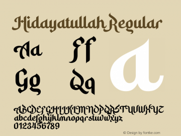 Hidayatullah Version 1.40;March 1, 2021;FontCreator 13.0.0.2683 64-bit Font Sample