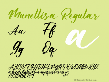 Munellisa Version 1.00;March 20, 2021;FontCreator 12.0.0.2567 64-bit Font Sample