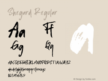 Shegard Version 1.000 Font Sample