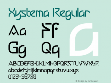 Xystema Version 1.000 Font Sample