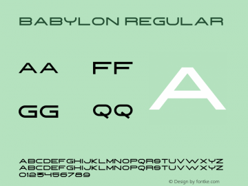 Babylon Version 1.00;March 28, 2019;FontCreator 11.5.0.2430 64-bit Font Sample