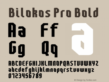 BilokosProBold Version 2.0; Mar 2021 by Audry Kitoko Makelele Font Sample