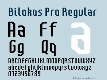 BilokosProRegular Version 2.0; Mar 2021 by Audry Kitoko Makelele Font Sample