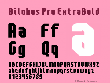 BilokosProExtraBold Version 2.0; Mar 2021 by Audry Kitoko Makelele Font Sample