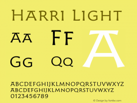 Harri Light 1.000 Font Sample