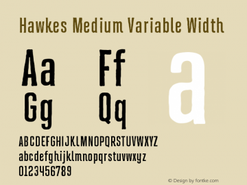 Hawkes Medium Variable Width 1.000 Font Sample
