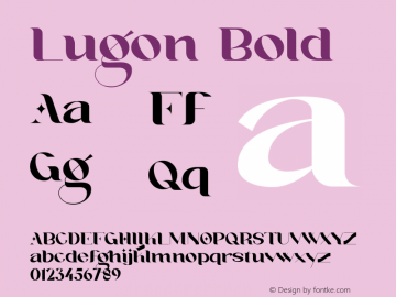Lugon Bold Version 1.009;Fontself Maker 3.5.4 Font Sample