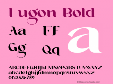 Lugon Bold Version 1.011;Fontself Maker 3.5.4 Font Sample
