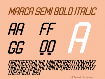 Marca-SemiBoldItalic Version 1.000 Font Sample