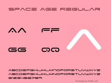 Space Age Regular OTF 1.000;PS 001.000;Core 1.0.29 Font Sample