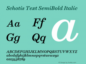 Schotis Text SemiBold Italic Version 1.001图片样张