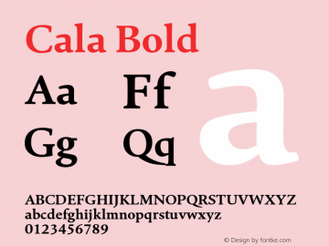 Cala-Bold Version 1.001 Font Sample