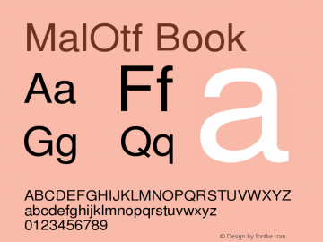 MalOtf Book 1.1 Font Sample