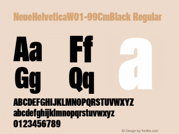 Neue Helvetica W01 99 Cm Black Version 1.000 Font Sample