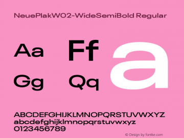 Neue Plak W02 Wide SemiBold Version 1.00图片样张