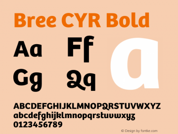 Bree CYR Bold Version 2.000;hotconv 1.0.109;makeotfexe 2.5.65593 Font Sample