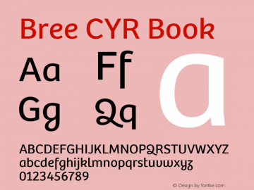 Bree CYR Book Version 2.000;hotconv 1.0.109;makeotfexe 2.5.65593 Font Sample