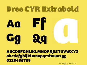 Bree CYR Extrabold Version 2.000;hotconv 1.0.109;makeotfexe 2.5.65593 Font Sample