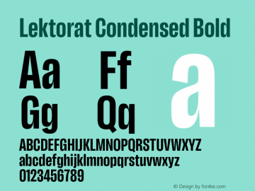 Lektorat Condensed Bold Version 1.001;hotconv 1.0.116;makeotfexe 2.5.65601 Font Sample