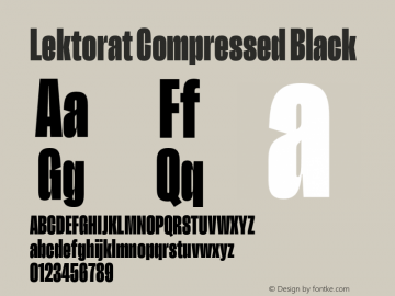 Lektorat Compressed Black Version 1.001;hotconv 1.0.116;makeotfexe 2.5.65601 Font Sample