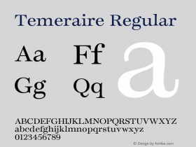 Temeraire Version 1.001;hotconv 1.0.107;makeotfexe 2.5.65593 Font Sample