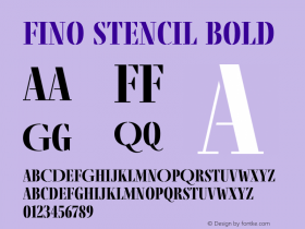FinoStencil-Bold Version 1.012;PS 001.012;hotconv 1.0.88;makeotf.lib2.5.64775; ttfautohint (v1.5.34-1b95) Font Sample