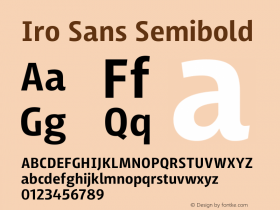 Iro Sans Semibold Version 2.001 Font Sample