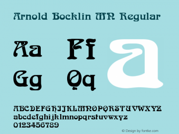 Arnold Bocklin MN Regular Version 001.003 Font Sample
