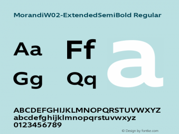 Morandi W02 Extended SemiBold Version 1.21 Font Sample