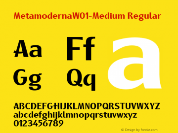Metamoderna W01 Medium Version 1.00 Font Sample