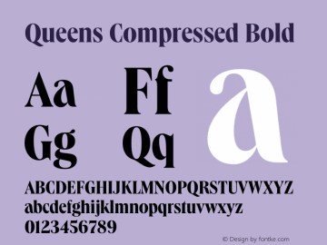 Queens Compressed Bold Version 1.000 | wf-rip DC20191205 Font Sample