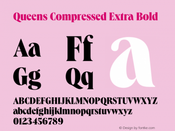 Queens Compressed Extra Bold Version 1.000 | wf-rip DC20191205图片样张