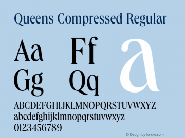 Queens Compressed Regular Version 1.000 | wf-rip DC20191205 Font Sample