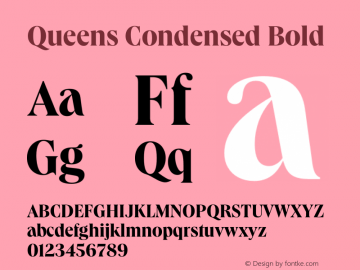 Queens Condensed Bold Version 1.000 | wf-rip DC20191205图片样张