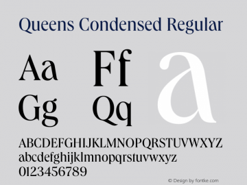 Queens Condensed Regular Version 1.000 | wf-rip DC20191205 Font Sample