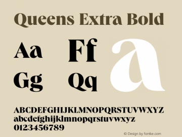 Queens Extra Bold Version 1.000 | wf-rip DC20191205 Font Sample