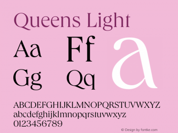 Queens Light Version 1.000 | wf-rip DC20191205 Font Sample