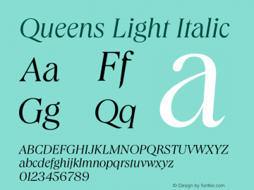 Queens Light Italic Version 1.000 | wf-rip DC20191205图片样张