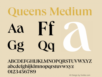 Queens Medium Version 1.000 | wf-rip DC20191205 Font Sample