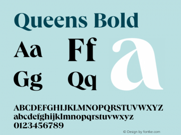 Queens Bold Version 1.000 | wf-rip DC20191205 Font Sample