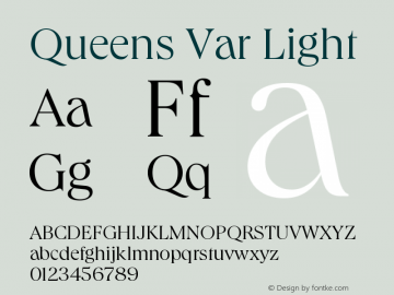 Queens Var Version 1.000 Font Sample