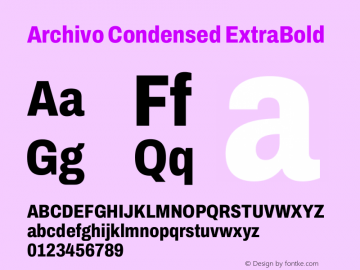 Archivo Condensed ExtraBold Version 2.001图片样张