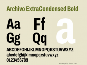 Archivo ExtraCondensed Bold Version 2.001 Font Sample