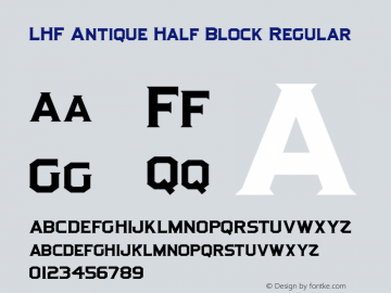 LHF Antique Half Block Regular 1/11.1.02 Font Sample