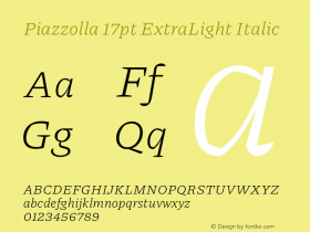 Piazzolla 17pt ExtraLight Italic Version 2.001图片样张