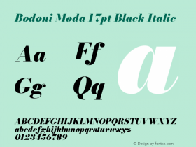 Bodoni Moda 17pt Black Italic Version 2.004图片样张