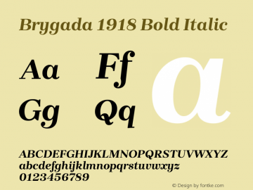 Brygada 1918 Bold Italic Version 3.005图片样张