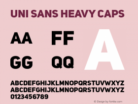 UniSansHeavyCAPS Version 001.029 Font Sample