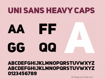 UniSansHeavyCAPS Version 001.029图片样张